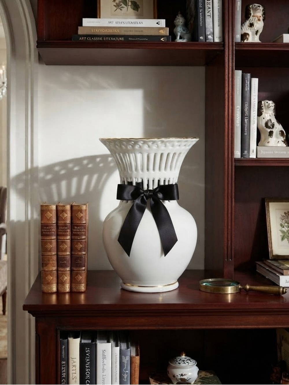 Vintage Formalities by Baum Bros. with a basket weave lattice